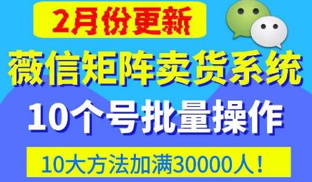 微信矩阵卖货系统，多线程批量养10个微信号，10种加粉落地方法，快速加满3W人卖货！-三石资源库
