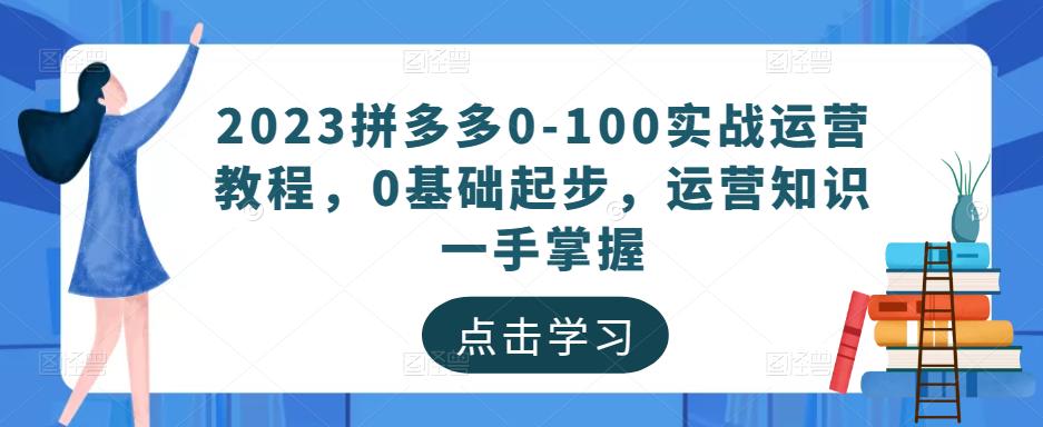 2023拼多多0-100实战运营教程，0基础起步，运营知识一手掌握-三石资源库