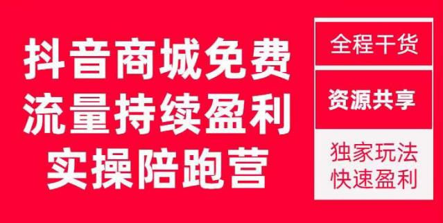 抖音商城搜索持续盈利陪跑成长营，抖音商城搜索从0-1、从1到10的全面解决方案-三石资源库