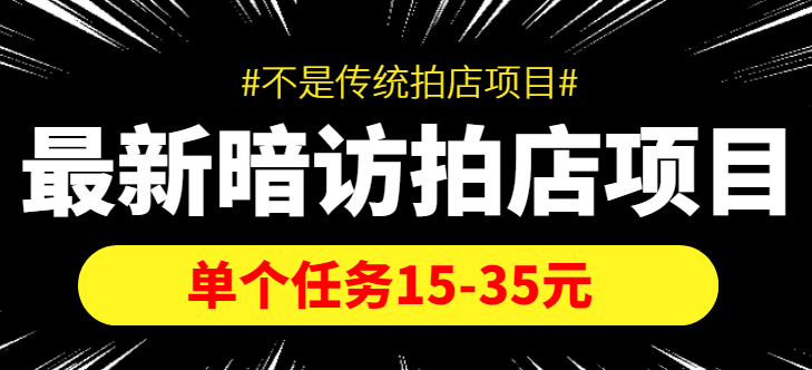 最新暗访拍店信息差项目，单个任务15-35元（不是传统拍店项目）-三石资源库