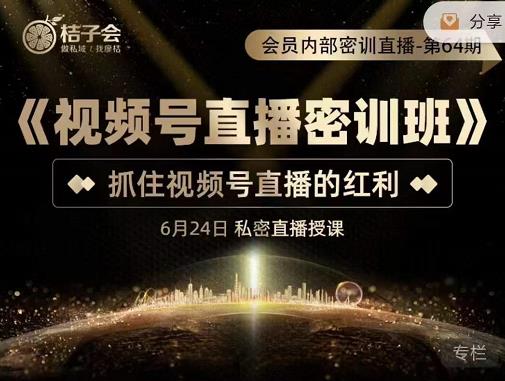《视频号直播密训班》，抓住视频号直播的红利 价值12800-三石资源库