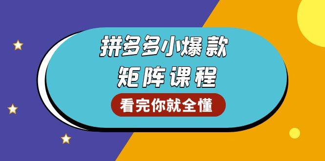 （13699期）拼多多爆款矩阵课程：教你测出店铺爆款，优化销量，提升GMV，打造爆款群-三石资源库
