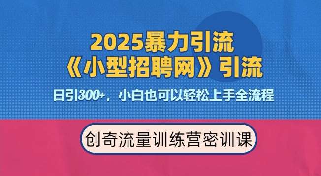 2025最新暴力引流方法，招聘平台一天引流300+，日变现多张，专业人士力荐-三石资源库
