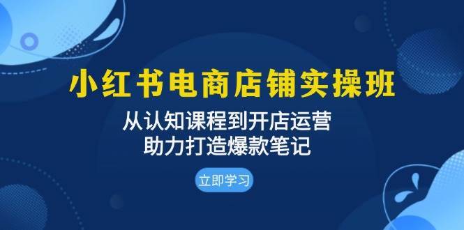小红书电商店铺实操班：从认知课程到开店运营，助力打造爆款笔记-三石资源库