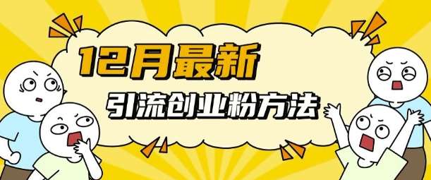 12月最新引流创业粉方法，方法非常简单，适用于多平台-三石淘金网
