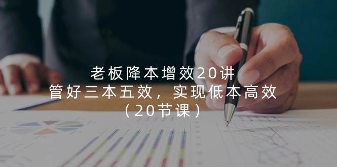 （11238期）老板 降本增效20讲，管好 三本五效，实现低本高效（20节课）-三石资源库