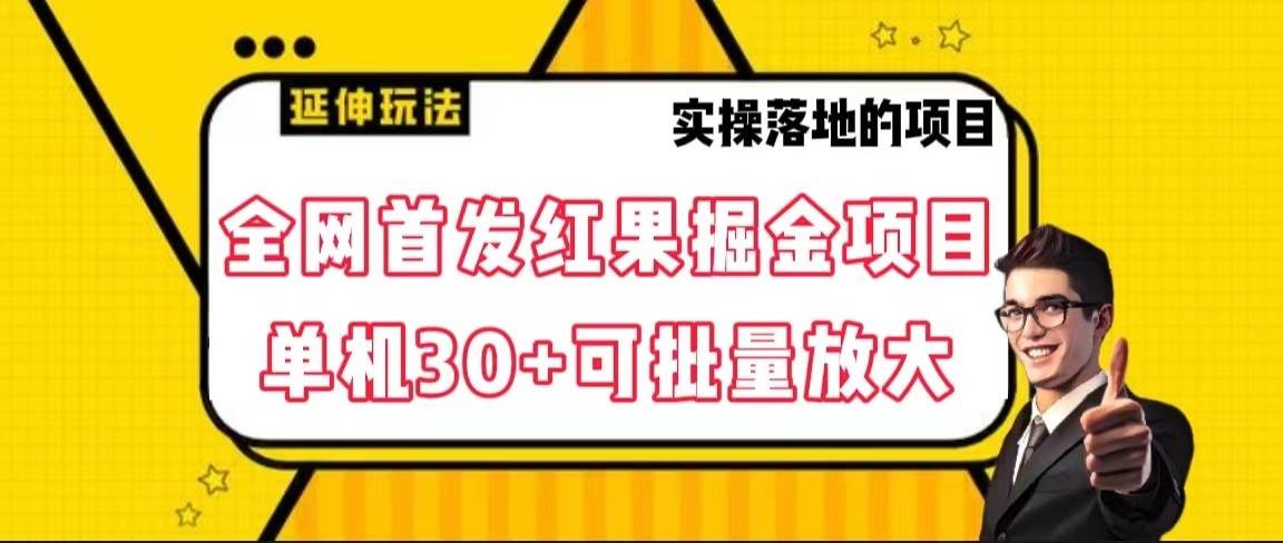全网首发红果掘金项目，简单操作单机30＋可批量放大-三石淘金网