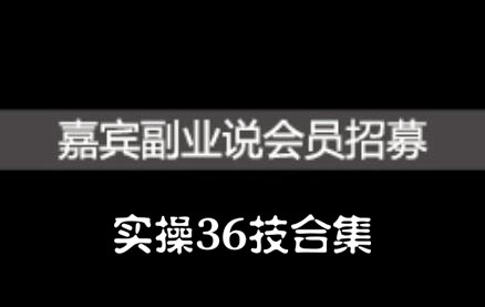 嘉宾副业说实操36技合集，价值1380元-三石资源库