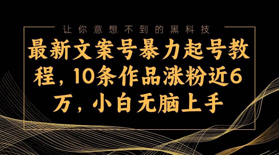 最新文案号暴力起号教程，10条作品涨粉近6万，小白无脑上手-三石淘金网