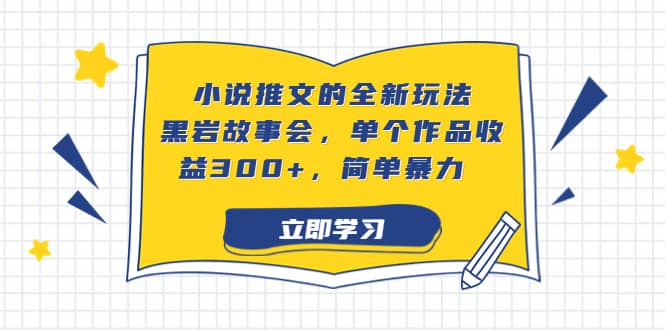 小说推文的全新玩法，黑岩故事会，单个作品收益300+，简单暴力-三石资源库