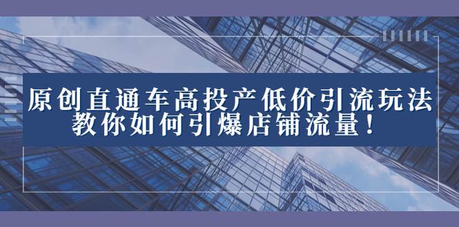 （8197期）2023直通车高投产低价引流玩法，教你如何引爆店铺流量！-三石资源库
