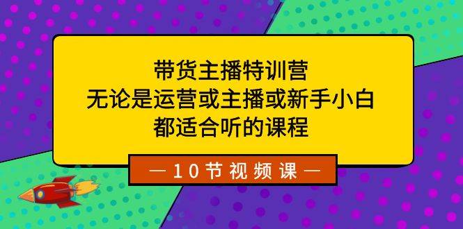 (8464期)带货主播特训营:无论是运营或主播或新手小白,都适合听的课程-三石资源库