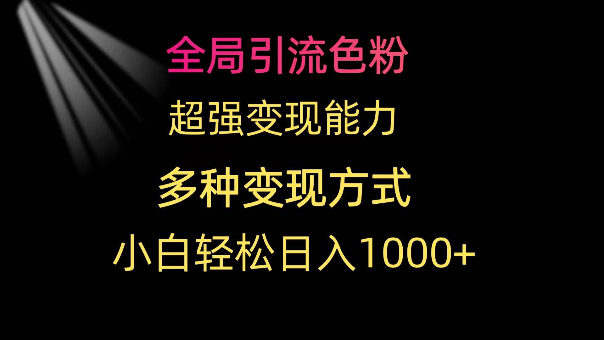 （9680期）全局引流色粉 超强变现能力 多种变现方式 小白轻松日入1000+-三石资源库