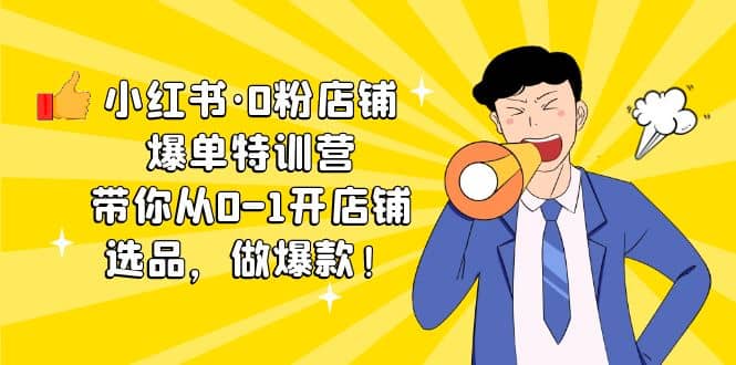 小红书·0粉店铺爆单特训营 带你从0-1开店铺，选品，做爆款（课程+工具包）-三石资源库