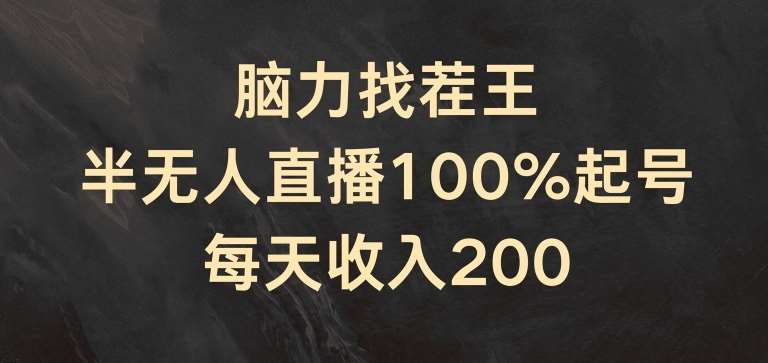脑力找茬王，半无人直播100%起号，每天收入200+【揭秘】-三石资源库