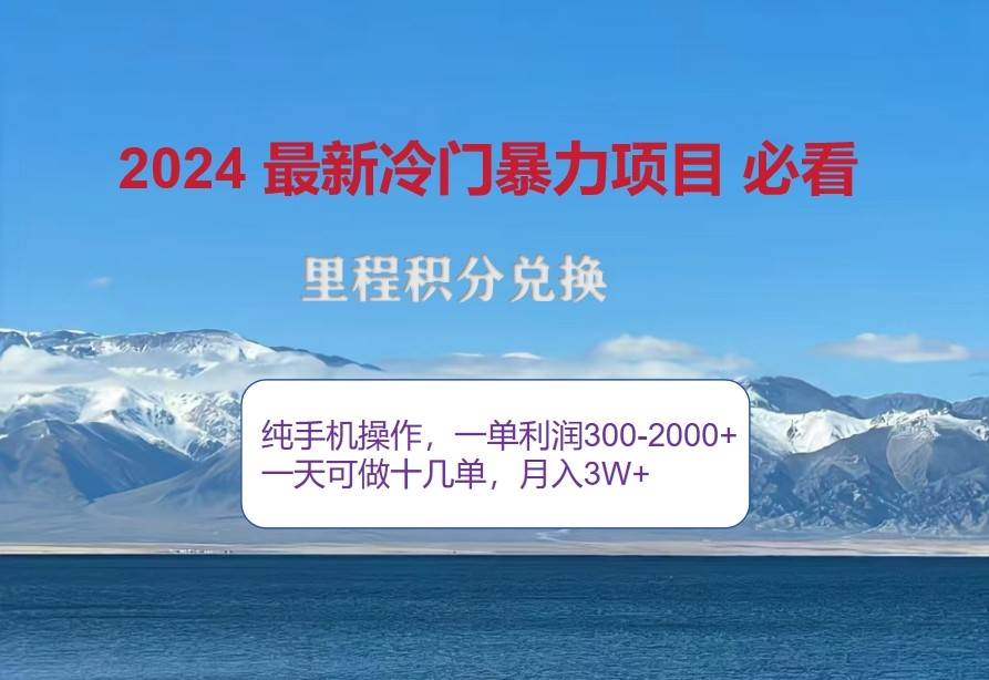 2024惊爆冷门暴利，里程积分最新玩法，高爆发期，一单300+—2000+-三石淘金网