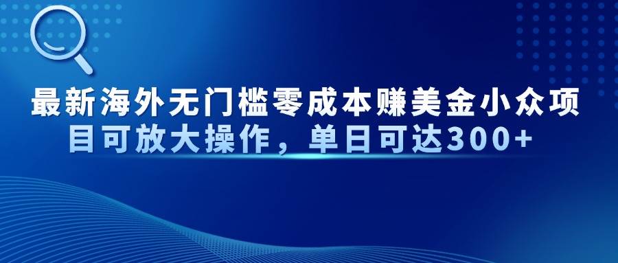 （14542期）最新海外无门槛零成本赚美金小众项目可放大操作，单日可达300+-三石资源库