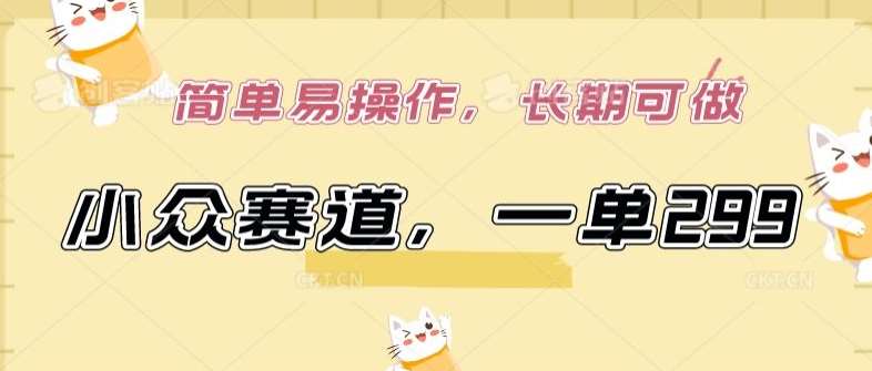 小众赛道，一单299.简单易操作，长期可做【揭秘】-三石资源库