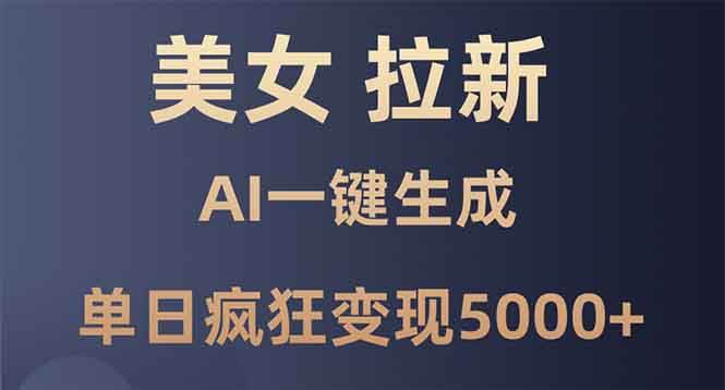 （13866期）美女暴力拉新，通过AI一键生成，单日疯狂变现5000+，纯小白一学就会！-三石淘金网