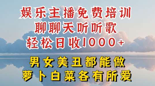 娱乐主播免费培训聊聊天听听歌轻松日收1K+，男女美丑都能做萝卜白菜各有所爱【揭秘】-三石淘金网