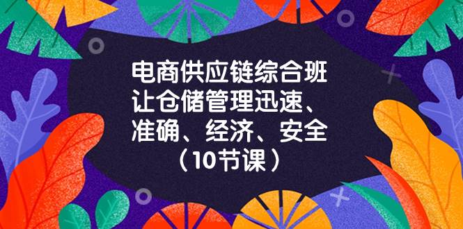 （8246期）电商-供应链综合班，让仓储管理迅速、准确、经济、安全！（10节课）-三石淘金网