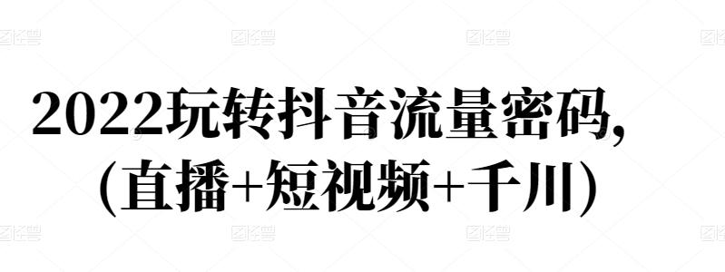 2022玩转抖音流量密码，(直播+短视频+千川)-三石资源库