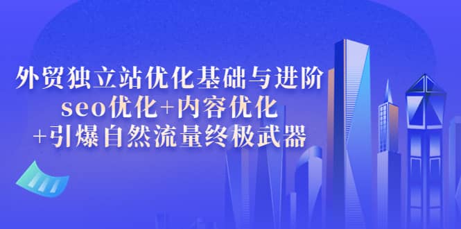 外贸独立站优化基础与进阶，seo优化+内容优化+引爆自然流量终极武器-三石资源库