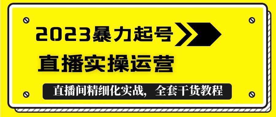 2023暴力起号+直播实操运营，全套直播间精细化实战，全套干货教程-三石资源库
