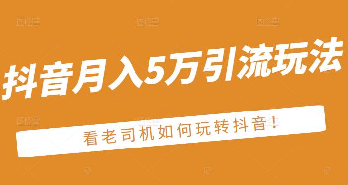 老古董·抖音月入5万引流玩法，看看老司机如何玩转抖音(附赠：抖音另类引流思路)-三石淘金网