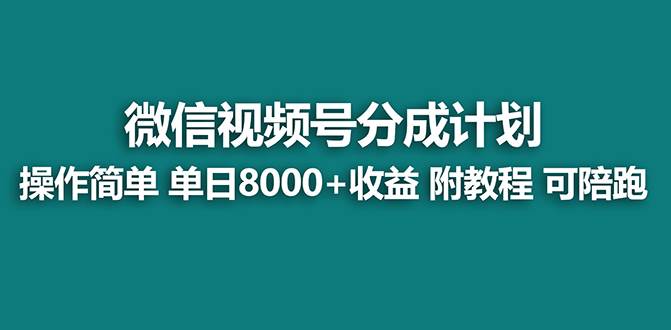 （8929期）【蓝海项目】视频号分成计划最新玩法，单天收益8000+，附玩法教程，24年…-三石资源库
