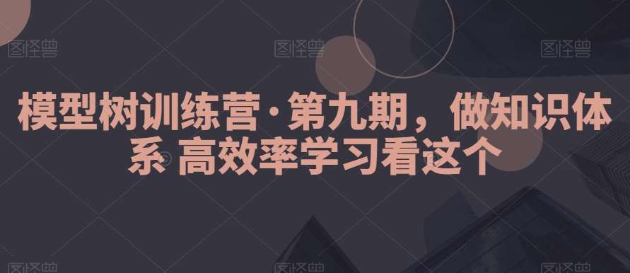 模型树训练营·第九期，做知识体系高效率学习看这个-三石淘金网