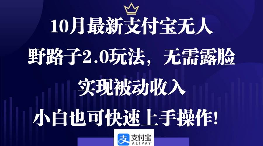 （12824期）10月最新支付宝无人野路子2.0玩法，无需露脸，实现被动收入，小白也可…-三石资源库