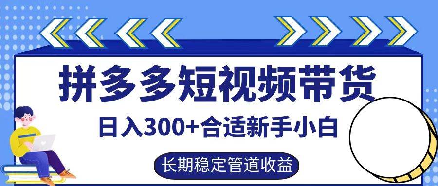 拼多多短视频带货日入300+，实操账户展示看就能学会-三石淘金网