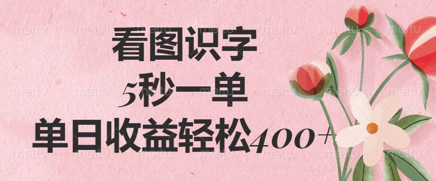 （14338期）看图识字，5秒一单，单日收益轻松400+-三石资源库