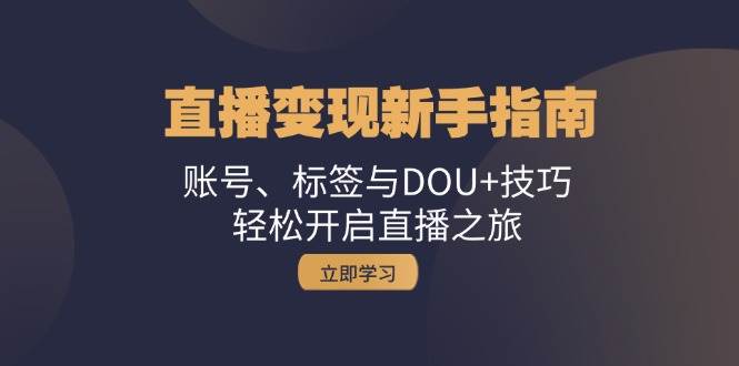 （13070期）直播变现新手指南：账号、标签与DOU+技巧，轻松开启直播之旅-三石淘金网