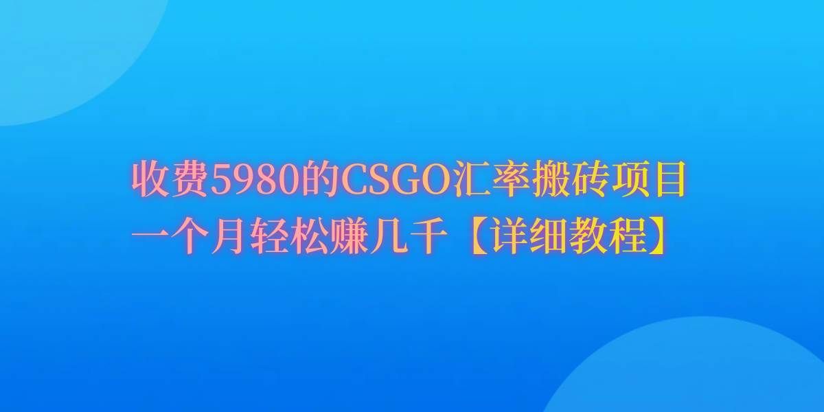 （9776期）CSGO装备搬砖，月综合收益率高达60%，你也可以！-三石资源库
