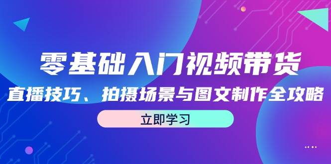 零基础入门视频带货：直播技巧、拍摄场景与图文制作全攻略-三石淘金网