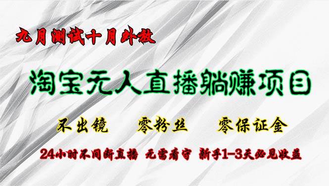 （12862期）淘宝无人直播最新玩法，九月测试十月外放，不出镜零粉丝零保证金，24小…-三石资源库