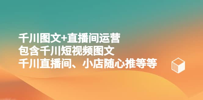 千川图文+直播间运营，包含千川短视频图文、千川直播间、小店随心推等等-三石资源库