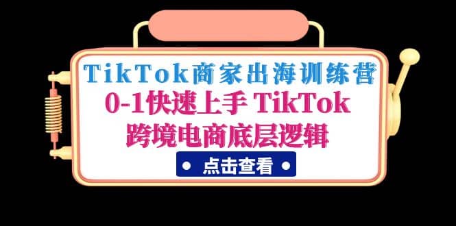TikTok商家出海训练营：0-1快速上手 TikTok跨境电商底层逻辑(无水印)-三石资源库