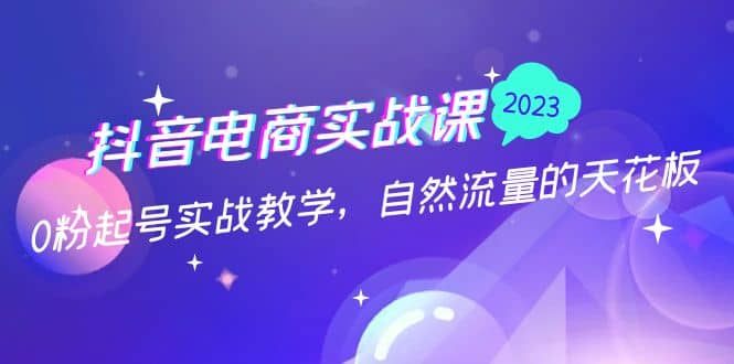 抖音电商实战课：0粉起号实战教学，自然流量的天花板（2月19最新）-三石资源库