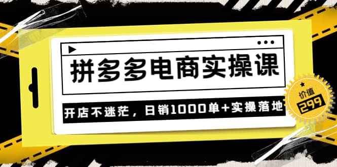《拼多多电商实操课》开店不迷茫，日销1000单+实操落地（价值299元）-三石淘金网