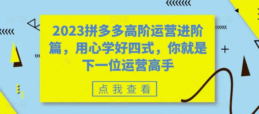 2023拼多多高阶运营进阶篇，用心学好四式，你就是下一位运营高手-三石资源库