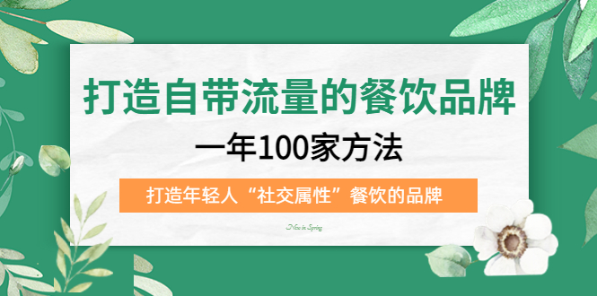 打造自带流量的餐饮品牌：一年100家方法 打造年轻人“社交属性”餐饮的品牌-三石资源库
