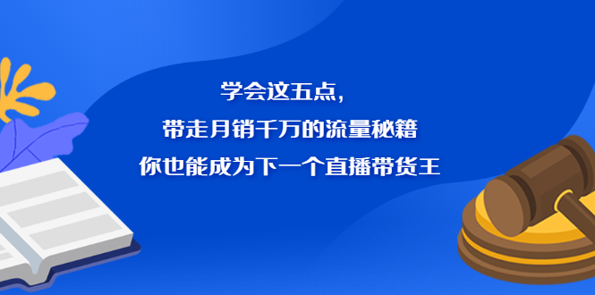 学会这五点，带走月销千万的流量秘籍，你也能成为下一个直播带货王-三石资源库
