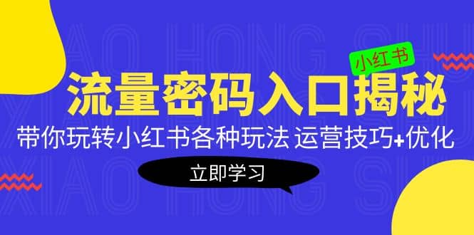 小红书流量密码入口揭秘：带你玩转小红书各种玩法 运营技巧+优化-三石资源库