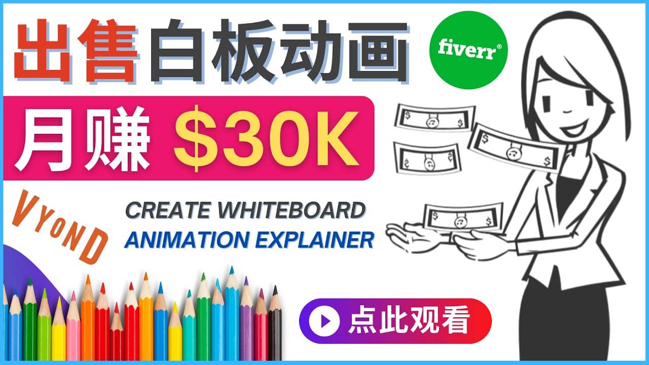 如何用最简单制作白板动画（WhiteBoard Animation）月赚3万美元-三石资源库