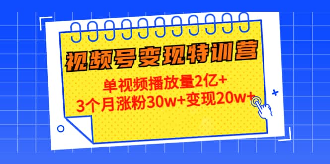 20天视频号变现特训营：单视频播放量2亿+-三石资源库