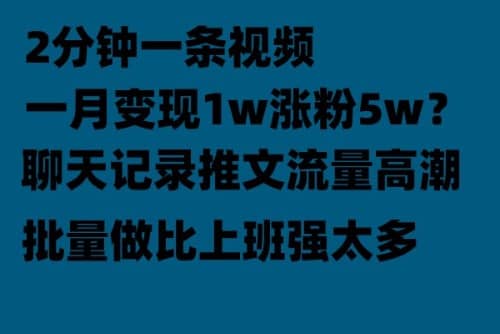 聊天记录推文！！！月入1w轻轻松松，上厕所的时间就做了-三石资源库