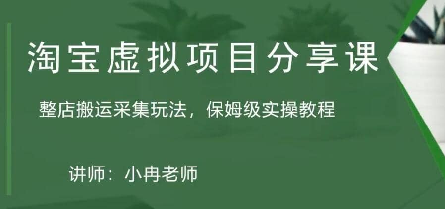 淘宝虚拟整店搬运采集玩法分享课：整店搬运采集玩法，保姆级实操教程-三石资源库